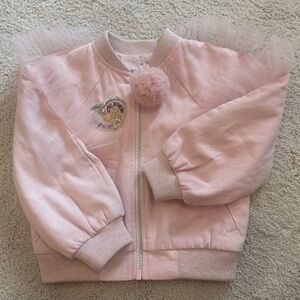 Barbie Soft Pink Tutu Du Monde Bomber Jacket. Size 4-5.